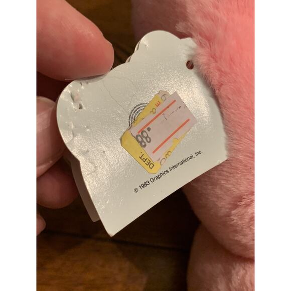 Vintage 1980s Heartline Snuggables Pink Love Bug Beastie, Valentines Day, Read - Picture 5 of 14